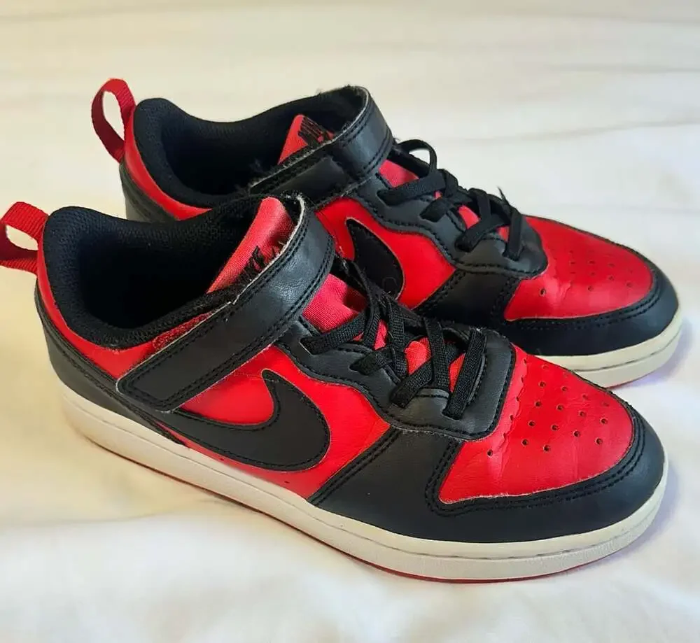 Nike Court Borough Low Recraft Red Black Kids Sneakers